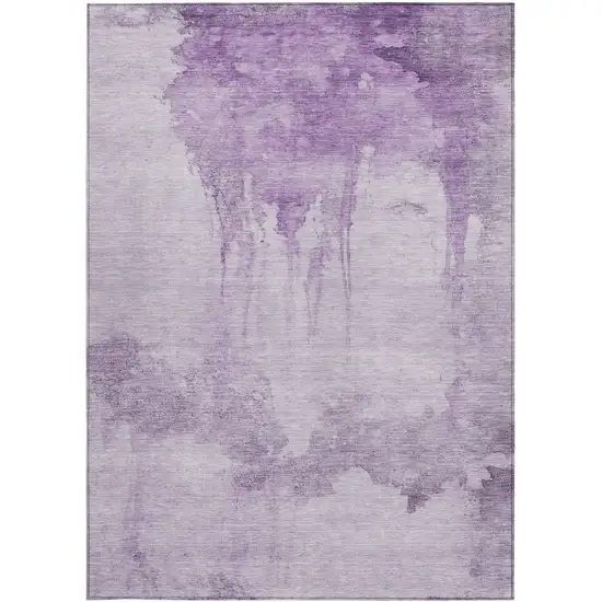Lavender And Lilac Abstract Washable Indoor Outdoor Area Rug Photo 3