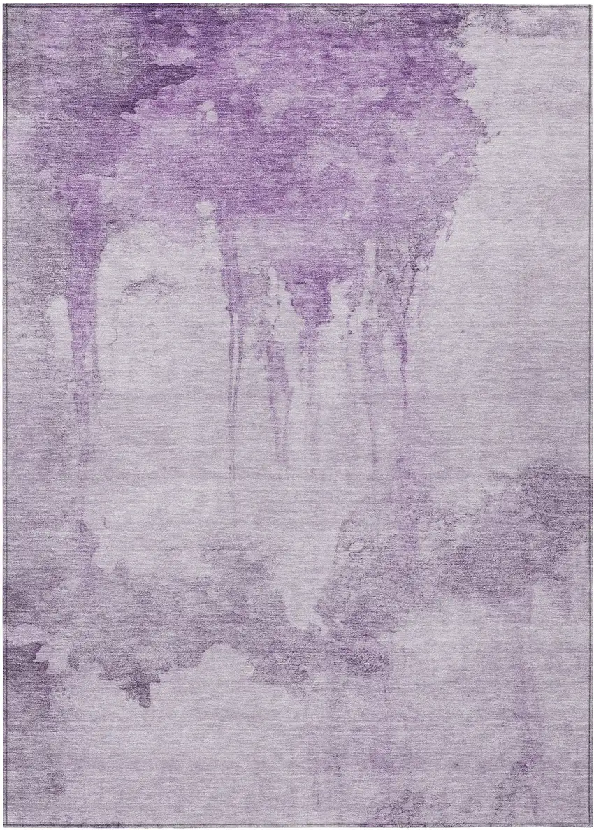Lavender And Lilac Abstract Washable Indoor Outdoor Area Rug Photo 1