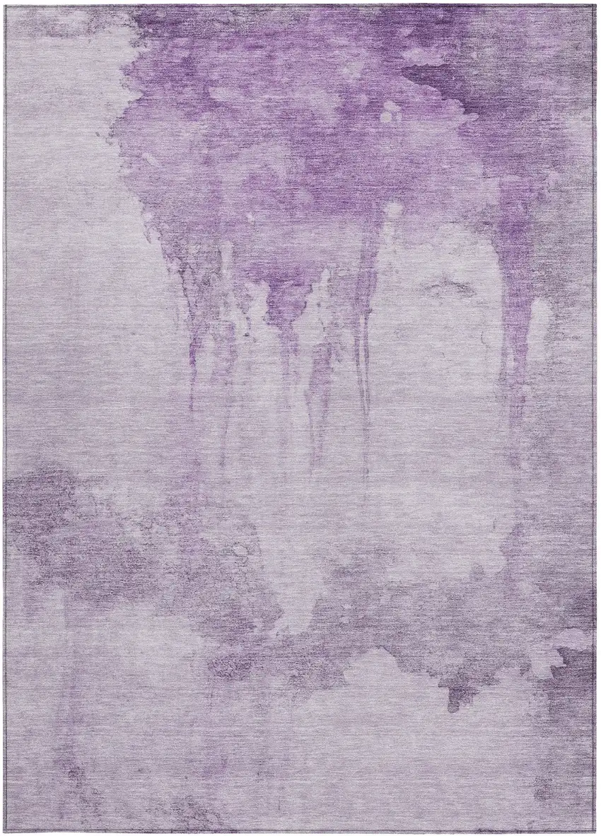 Lavender And Lilac Abstract Washable Indoor Outdoor Area Rug Photo 3