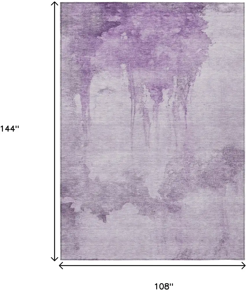 Lavender And Lilac Abstract Washable Indoor Outdoor Area Rug Photo 9