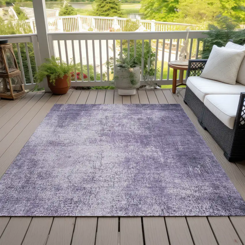 Lavender And Lilac Abstract Washable Indoor Outdoor Area Rug Photo 8