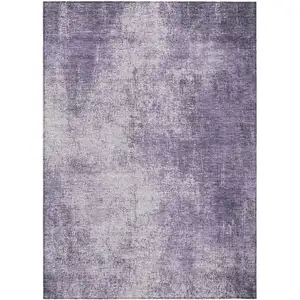 Photo of Lavender And Lilac Abstract Washable Indoor Outdoor Area Rug