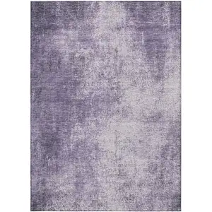 Photo of Lavender And Lilac Abstract Washable Indoor Outdoor Area Rug