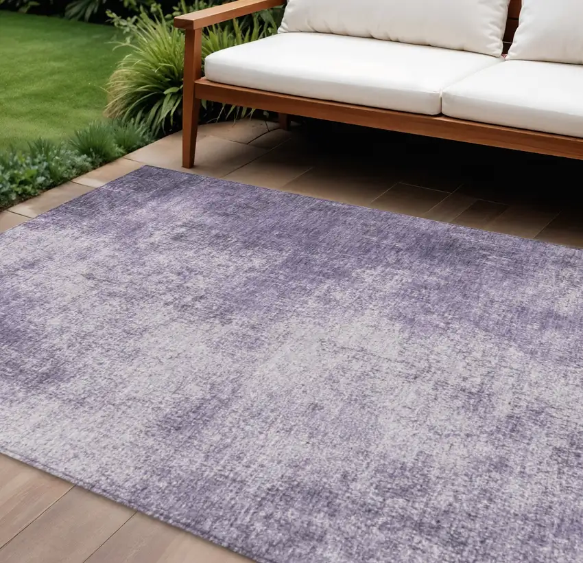 Lavender And Lilac Abstract Washable Indoor Outdoor Area Rug Photo 2