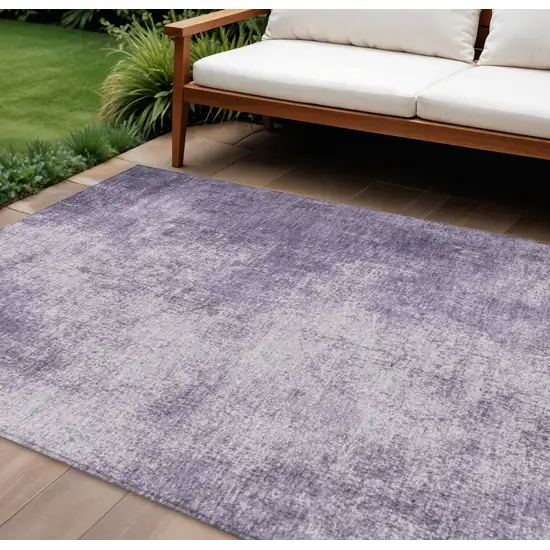 Lavender And Lilac Abstract Washable Indoor Outdoor Area Rug Photo 2