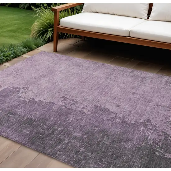 Lavender And Lilac Abstract Washable Indoor Outdoor Area Rug Photo 2