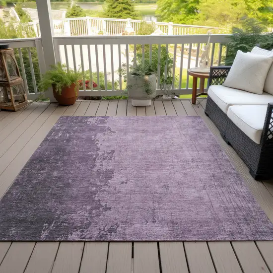 Lavender And Lilac Abstract Washable Indoor Outdoor Area Rug Photo 7
