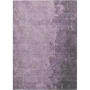 Photo of Lavender And Lilac Abstract Washable Indoor Outdoor Area Rug