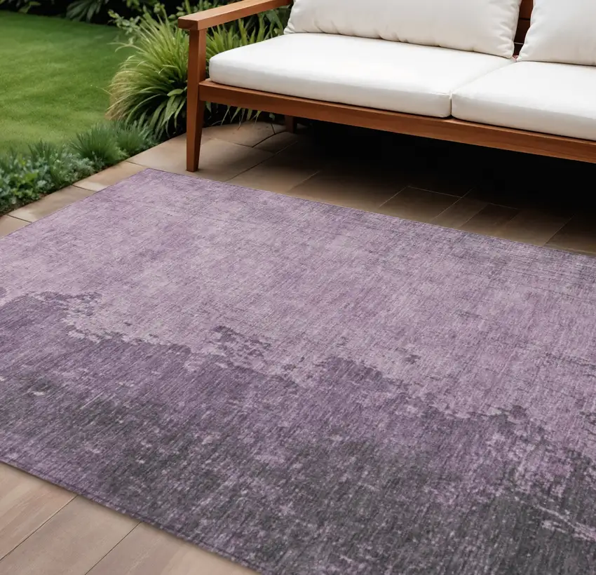 Lavender And Lilac Abstract Washable Indoor Outdoor Area Rug Photo 2