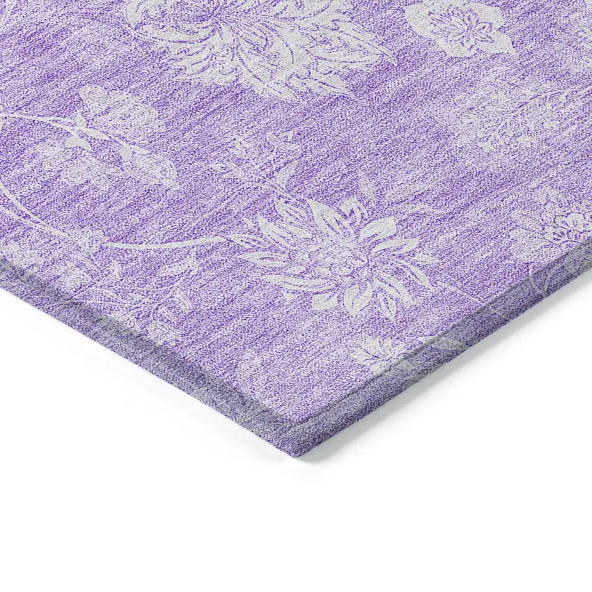 Lavender And Lilac Floral Washable Indoor Outdoor Area Rug Photo 4