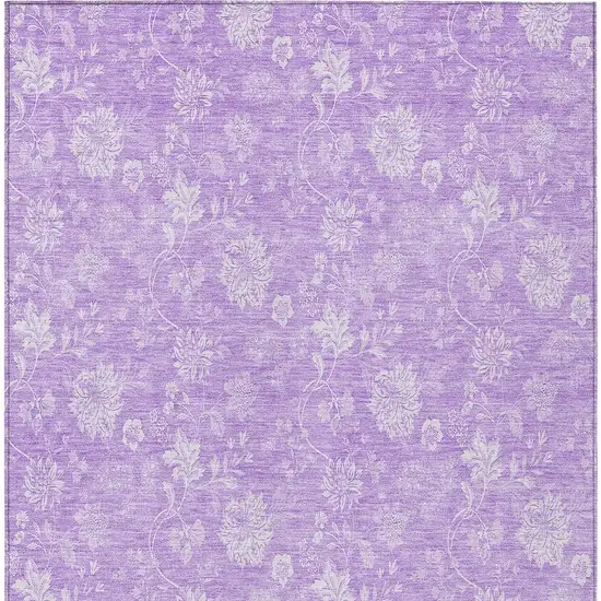 Lavender And Lilac Floral Washable Indoor Outdoor Area Rug Photo 6