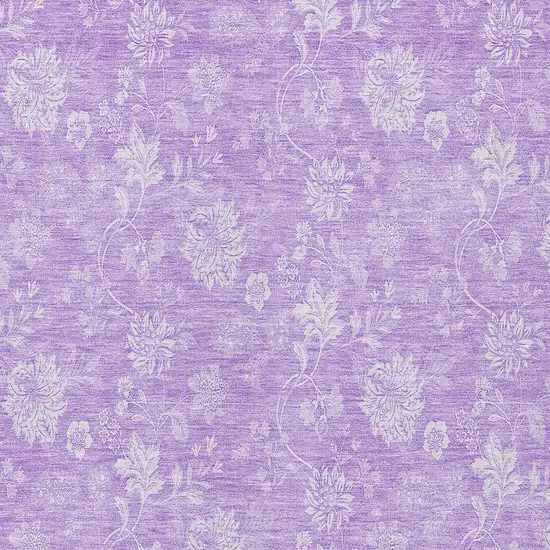 Lavender And Lilac Floral Washable Indoor Outdoor Area Rug Photo 5