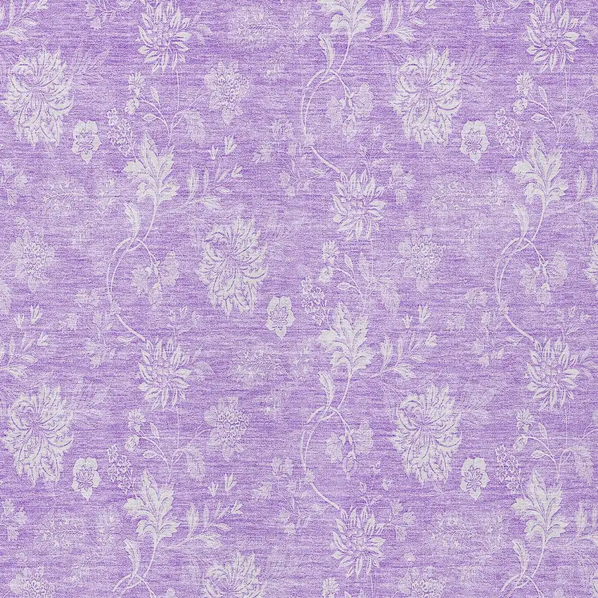 Lavender And Lilac Floral Washable Indoor Outdoor Area Rug Photo 5