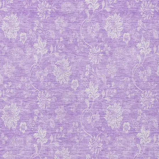 Lavender And Lilac Floral Washable Indoor Outdoor Area Rug Photo 5