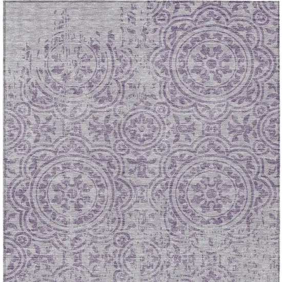 Lavender And Lilac Medallion Washable Indoor Outdoor Area Rug Photo 4