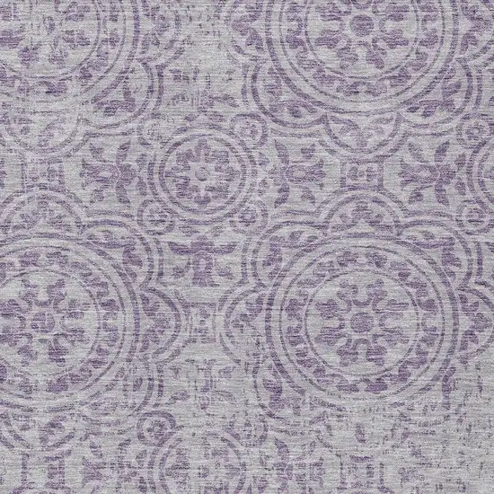Lavender And Lilac Medallion Washable Indoor Outdoor Area Rug Photo 3