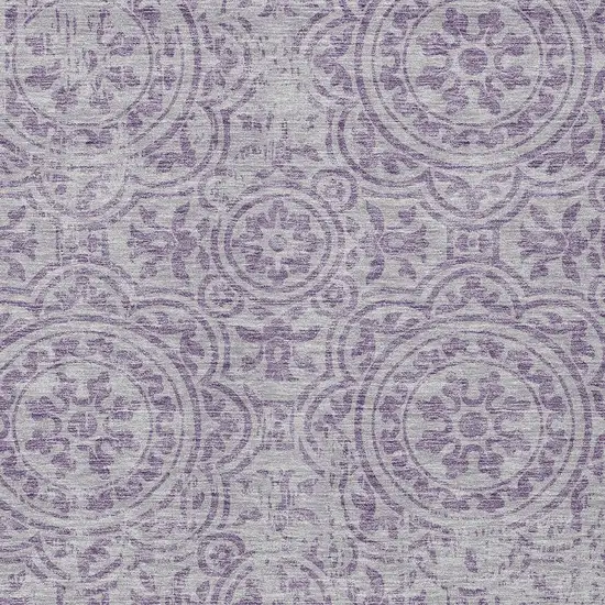 Lavender And Lilac Medallion Washable Indoor Outdoor Area Rug Photo 3