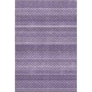 Photo of Lavender And Lilac Striped Washable Area Rug With UV Protection