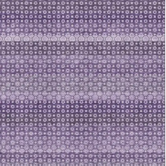 Lavender And Lilac Striped Washable Area Rug With UV Protection Photo 2