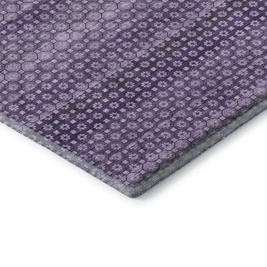 Lavender And Lilac Striped Washable Area Rug With UV Protection Photo 7