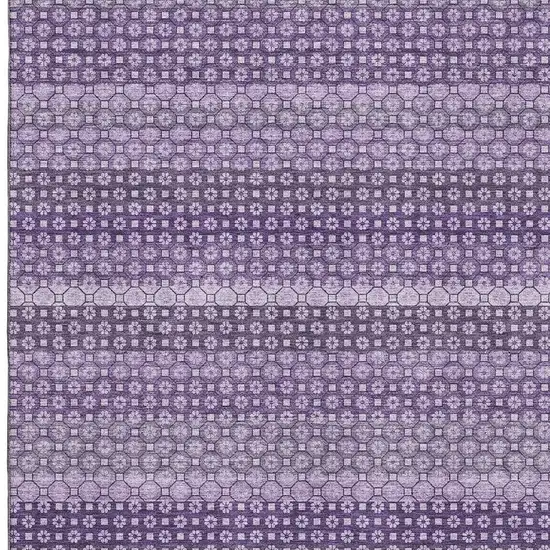 Lavender And Lilac Striped Washable Area Rug With UV Protection Photo 2