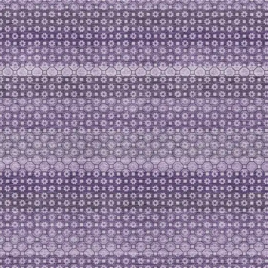 Lavender And Lilac Striped Washable Area Rug With UV Protection Photo 2