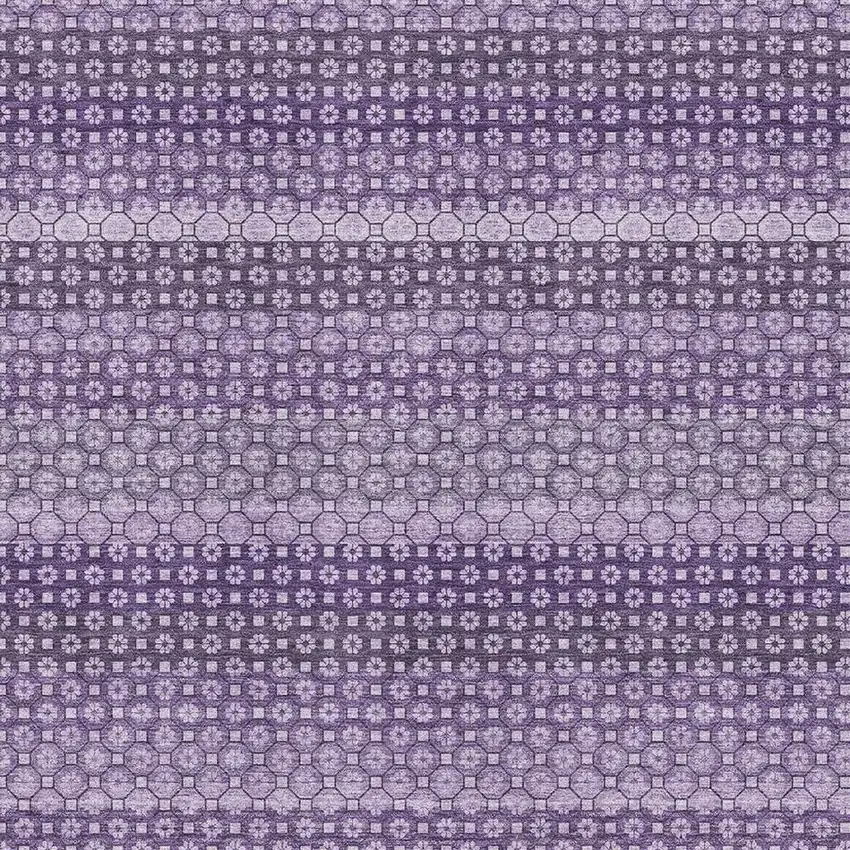 Lavender And Lilac Striped Washable Area Rug With UV Protection Photo 2