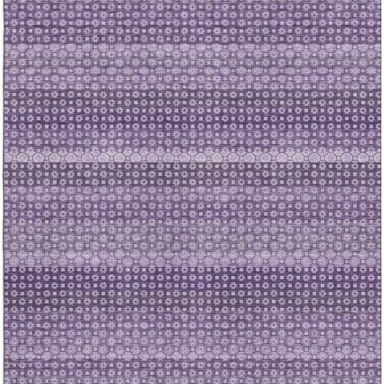 Lavender And Lilac Striped Washable Area Rug With UV Protection Photo 3