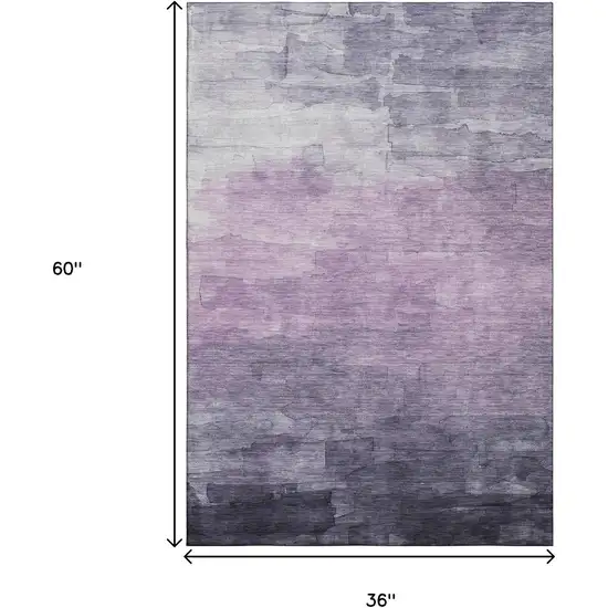 Lavender And Lilac Striped Washable Area Rug With UV Protection Photo 3