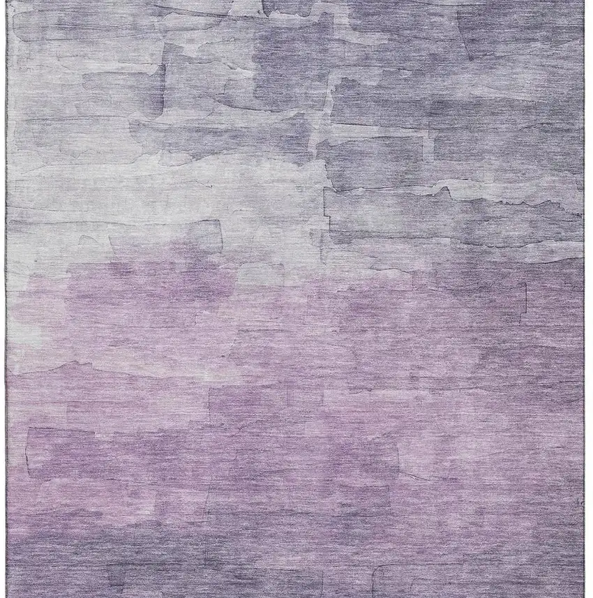 Lavender And Lilac Striped Washable Area Rug With UV Protection Photo 3