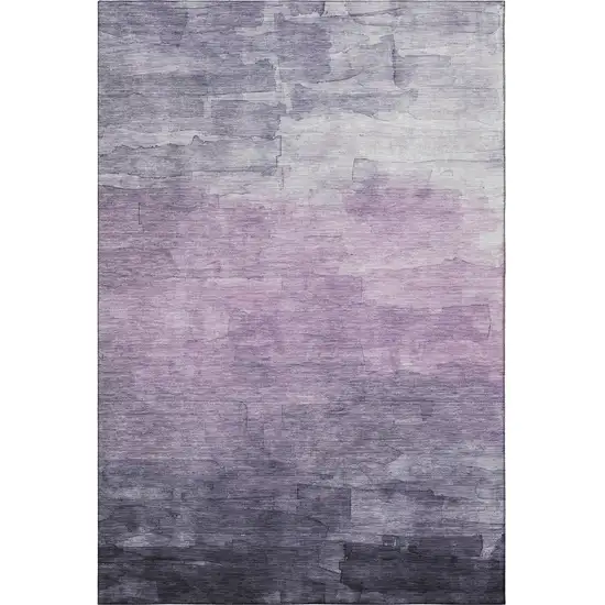 Lavender And Lilac Striped Washable Area Rug With UV Protection Photo 3