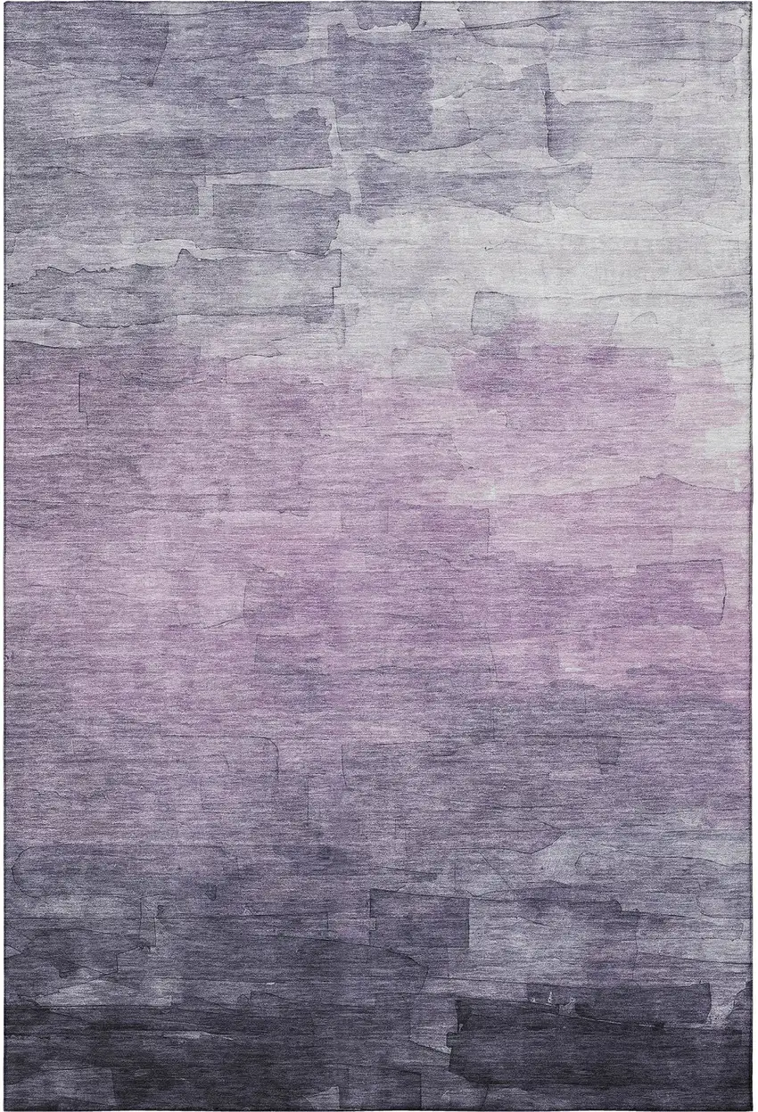 Lavender And Lilac Striped Washable Area Rug With UV Protection Photo 3