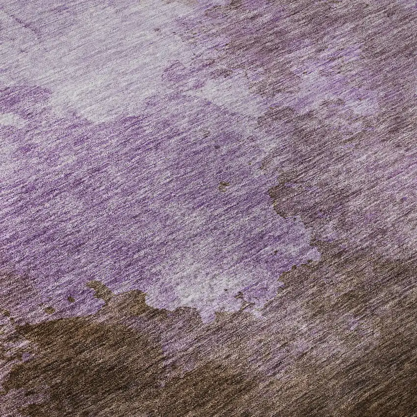 Lavender And Mauve Abstract Washable Area Rug With UV Protection Photo 1