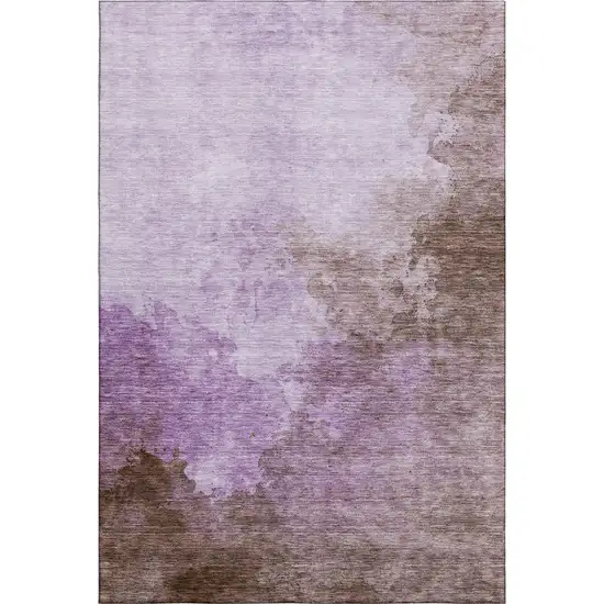 Lavender And Mauve Abstract Washable Area Rug With UV Protection Photo 4