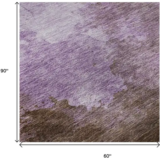 Lavender And Mauve Abstract Washable Area Rug With UV Protection Photo 8