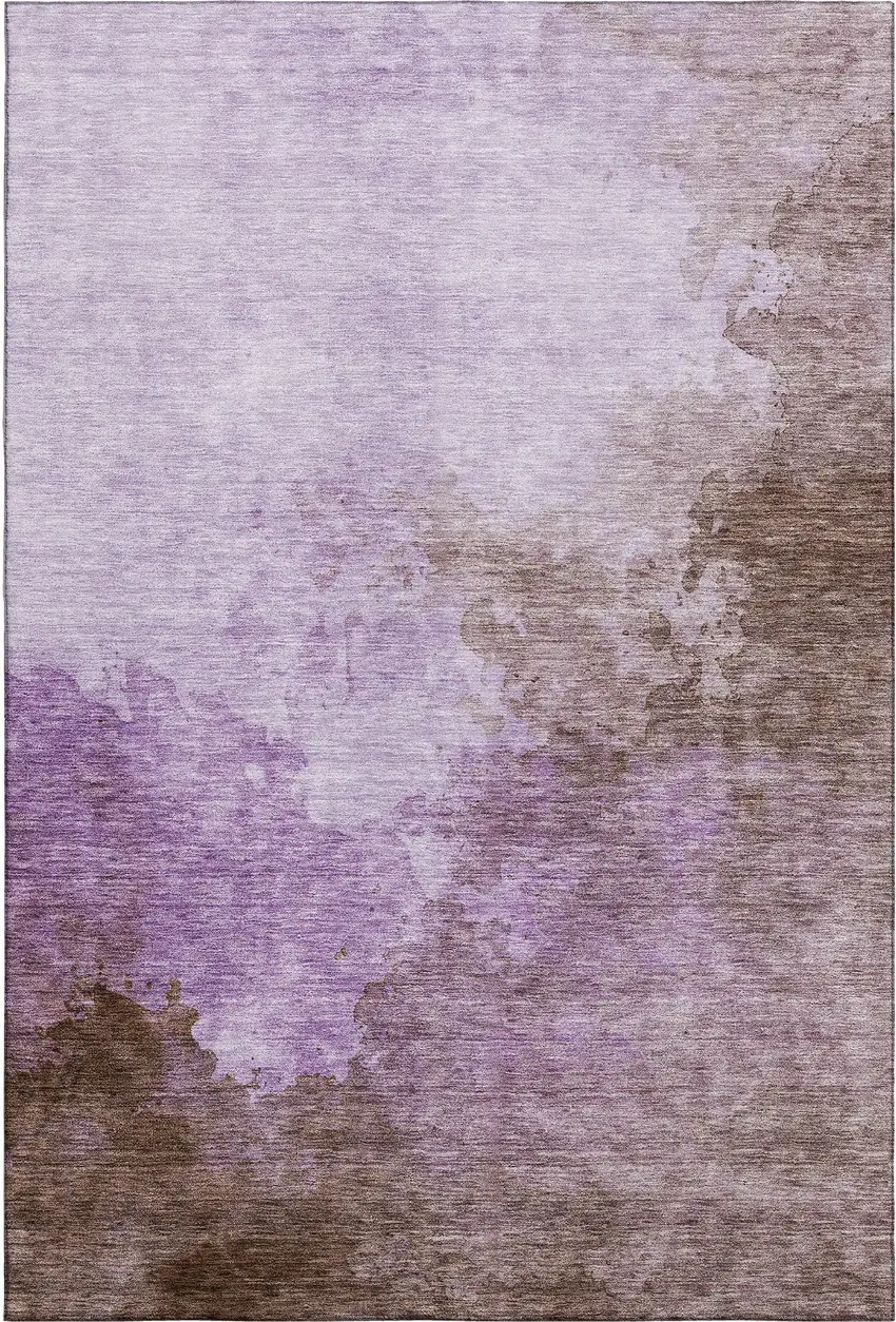 Lavender And Mauve Abstract Washable Area Rug With UV Protection Photo 6