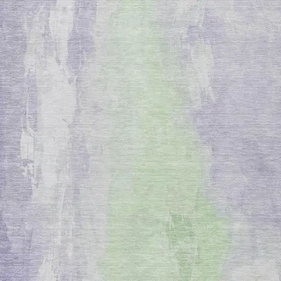 Lavender And Mint Green Abstract Washable Indoor Outdoor Area Rug Photo 3