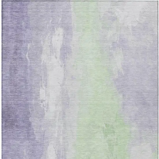 Lavender And Mint Green Abstract Washable Indoor Outdoor Area Rug Photo 4