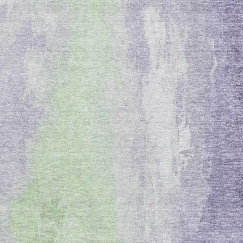Lavender And Mint Green Abstract Washable Indoor Outdoor Area Rug Photo 3