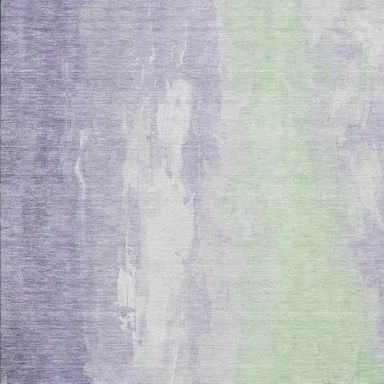 Lavender And Mint Green Abstract Washable Indoor Outdoor Area Rug Photo 3