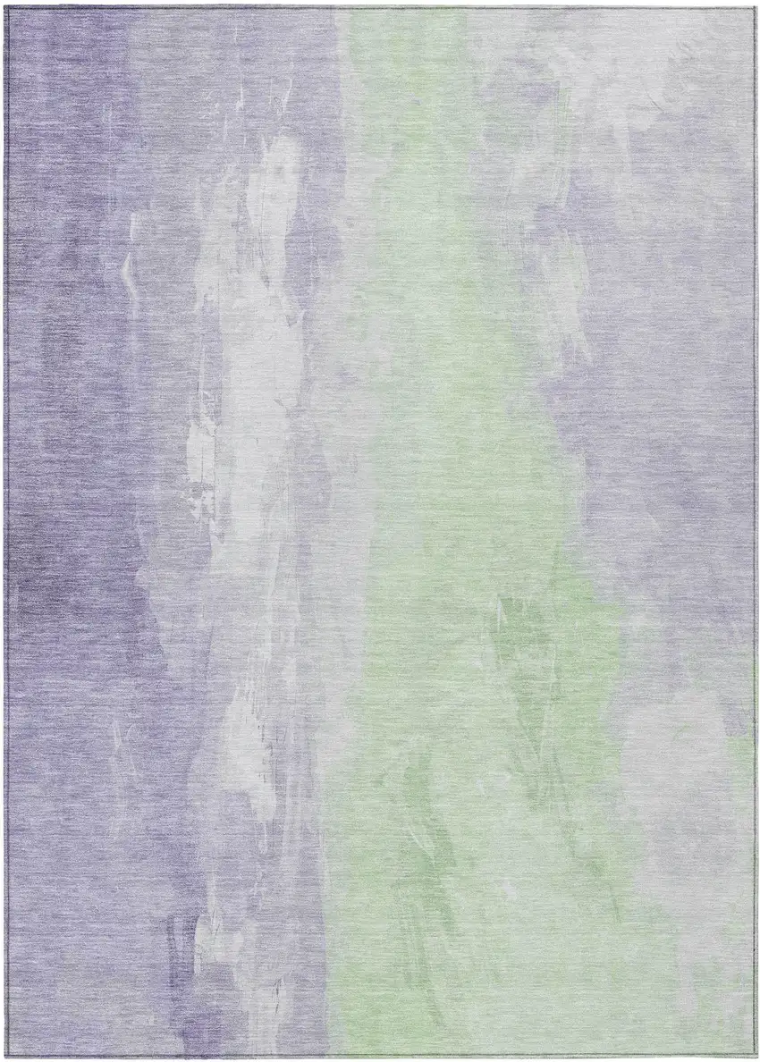 Lavender And Mint Green Abstract Washable Indoor Outdoor Area Rug Photo 8