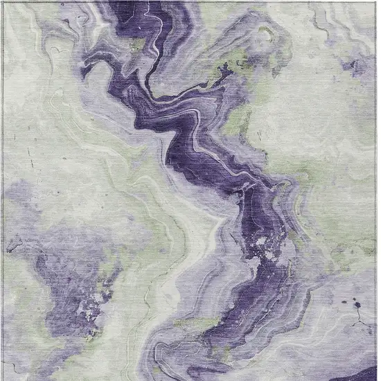 Lavender And Mint Green Abstract Washable Indoor Outdoor Area Rug Photo 9