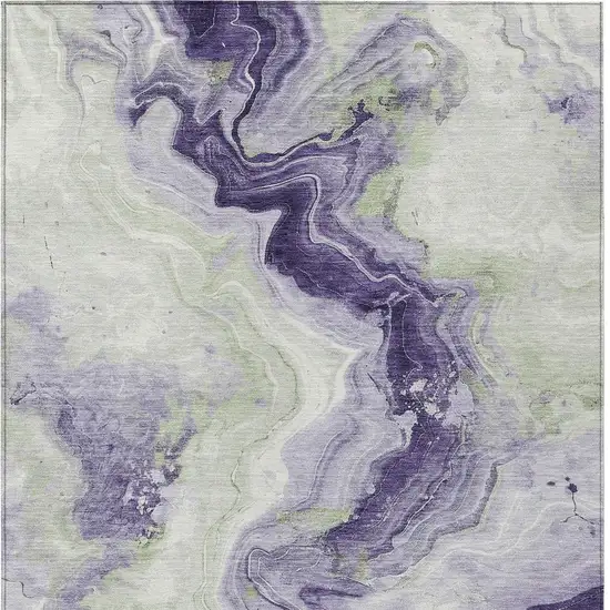 Lavender And Mint Green Abstract Washable Indoor Outdoor Area Rug Photo 4