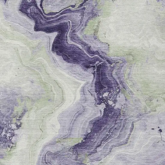 Lavender And Mint Green Abstract Washable Indoor Outdoor Area Rug Photo 3