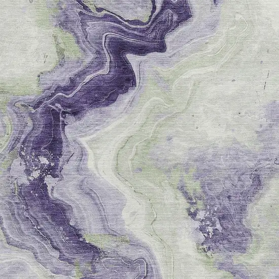Lavender And Mint Green Abstract Washable Indoor Outdoor Area Rug Photo 3
