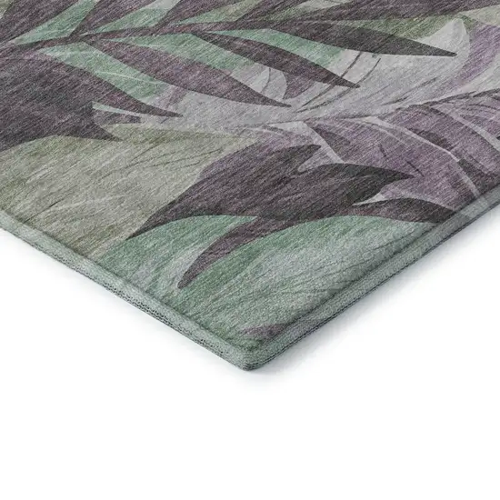 Lavender And Mint Green Floral Washable Area Rug With UV Protection Photo 8