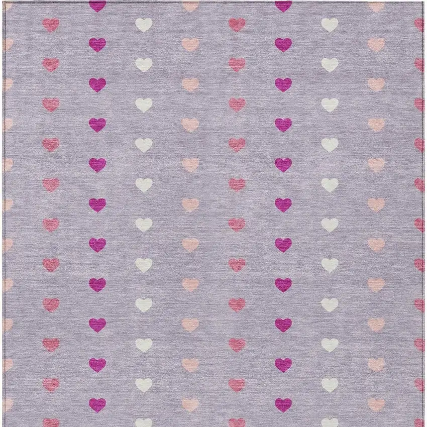 Lavender And Pink Geometric Washable Indoor Outdoor Area Rug Photo 3