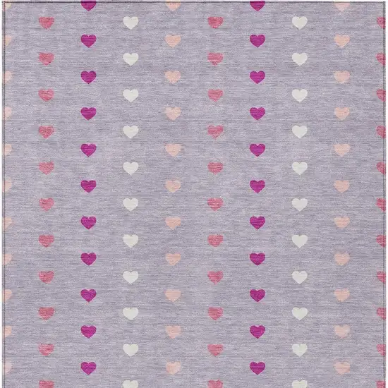 Lavender And Pink Geometric Washable Indoor Outdoor Area Rug Photo 3
