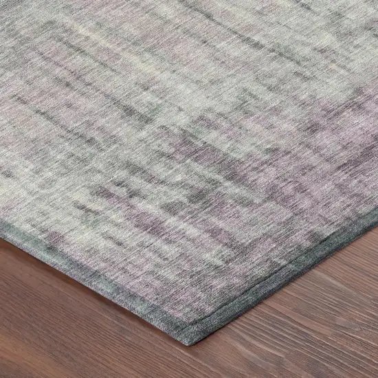 Lavender And Plum Abstract Washable Indoor Outdoor Area Rug Photo 8
