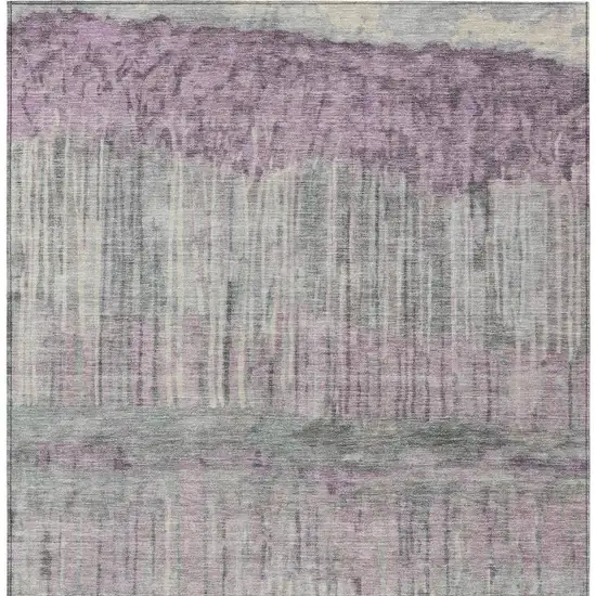 Lavender And Plum Abstract Washable Indoor Outdoor Area Rug Photo 3